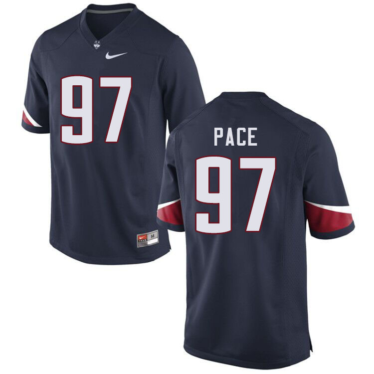 Men #97 Jonathan Pace Uconn Huskies College Football Jerseys Sale-Navy